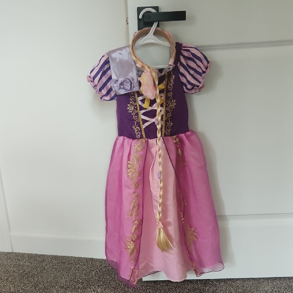 Rapunzel Disney Princess Costume with Purple Gloves